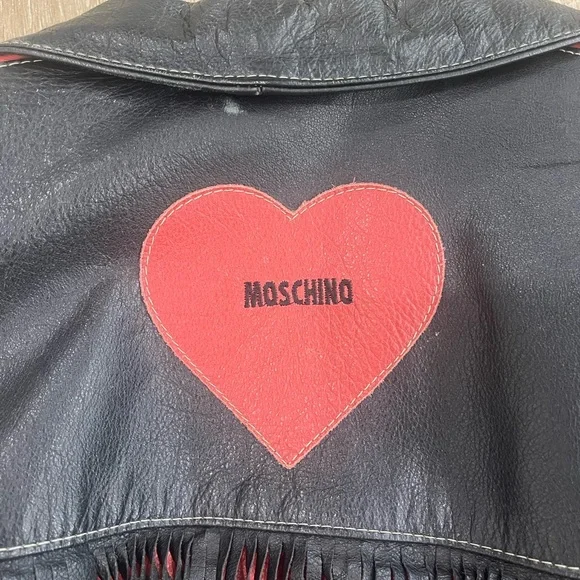 Vintage love Moschino Red and Black Fringe Jacket - Picture 3 of 16